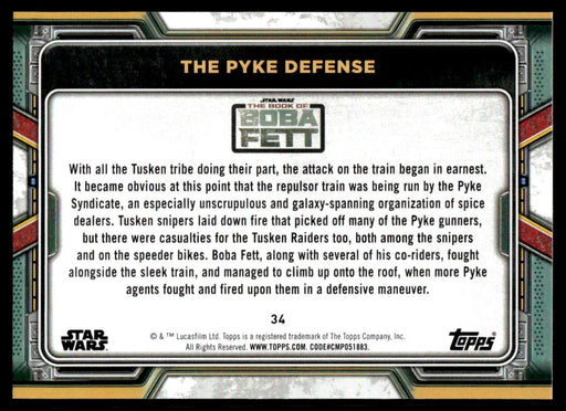 The Pyke Defense 2022 Topps Star Wars Book of Bobba Fett Base Back of Card