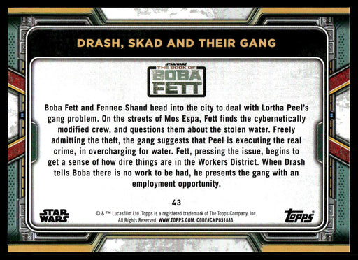 Drash, Skad and their Gang 2022 Topps Star Wars Book of Bobba Fett Base Back of Card