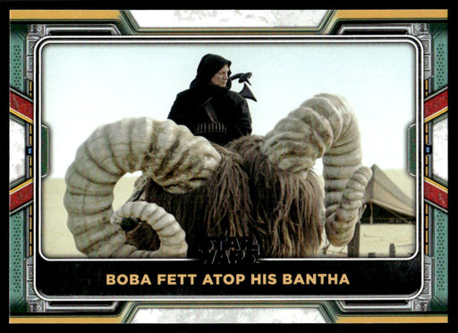 Boba Fett Atop his Bantha 2022 Topps Star Wars Book of Bobba Fett Base Front of Card