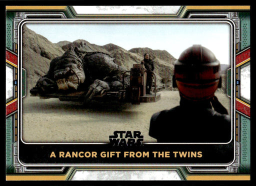 A Rancor Gift from the Twins 2022 Topps Star Wars Book of Bobba Fett Base Front of Card