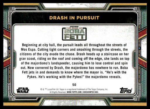 Drash in Pursuit 2022 Topps Star Wars Book of Bobba Fett Base Back of Card