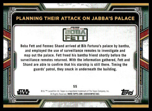 Planning their Attack on Jabba's Palace 2022 Topps Star Wars Book of Bobba Fett Base Back of Card