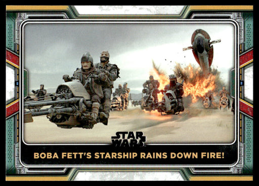 Boba Fett's Starship Rains Down Fire! 2022 Topps Star Wars Book of Bobba Fett Base Front of Card