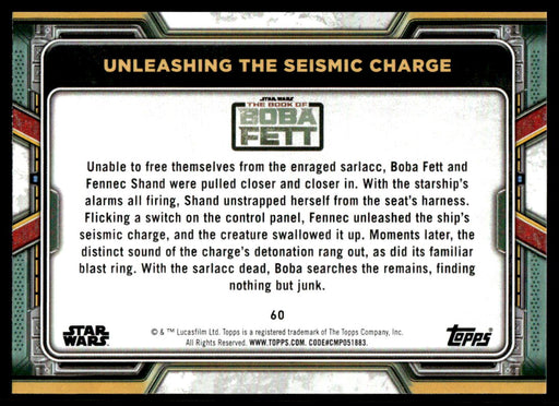 Unleashing the Seismic Charge 2022 Topps Star Wars Book of Bobba Fett Base Back of Card