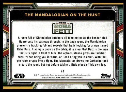 The Mandalorian on the Hunt 2022 Topps Star Wars Book of Bobba Fett Base Back of Card