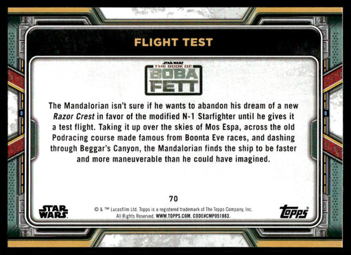 Flight Test 2022 Topps Star Wars Book of Bobba Fett Base Back of Card