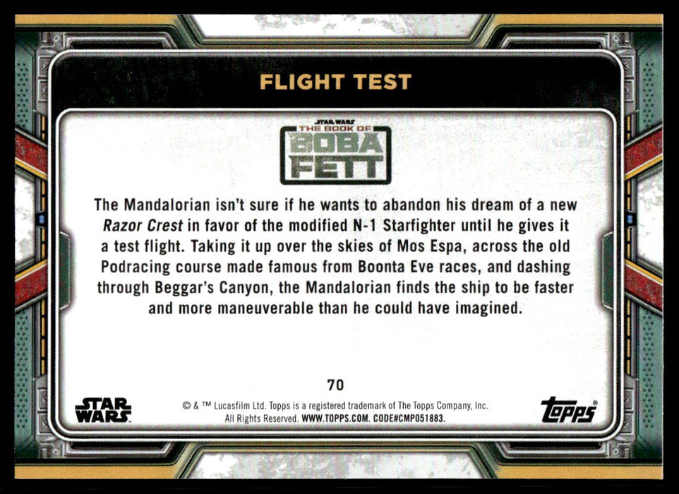 Flight Test 2022 Topps Star Wars Book of Bobba Fett Base Back of Card