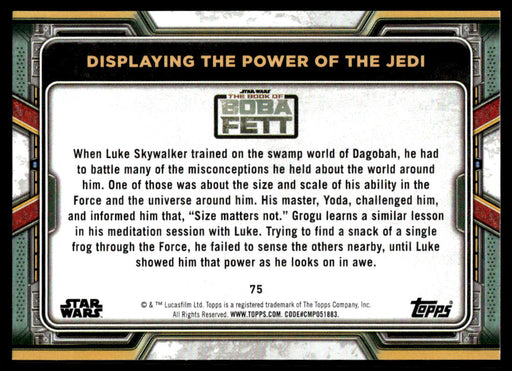 Displaying the Power of the Jedi 2022 Topps Star Wars Book of Bobba Fett Base Back of Card