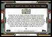 Boba Fett Briefs His Crew on the Pyke Threat 2022 Topps Star Wars Book of Bobba Fett Base Back of Card