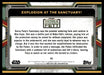 Explosion at the Sanctuary! 2022 Topps Star Wars Book of Bobba Fett Base Back of Card
