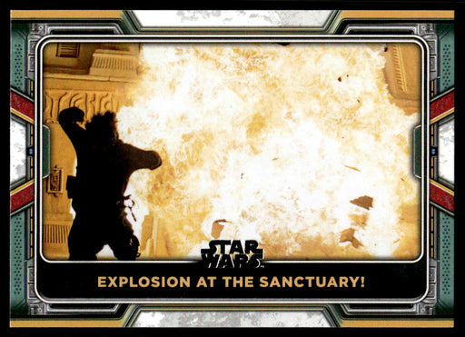 Explosion at the Sanctuary! 2022 Topps Star Wars Book of Bobba Fett Base Front of Card