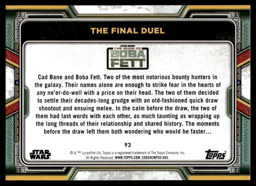 The Final Duel 2022 Topps Star Wars Book of Bobba Fett Base Back of Card