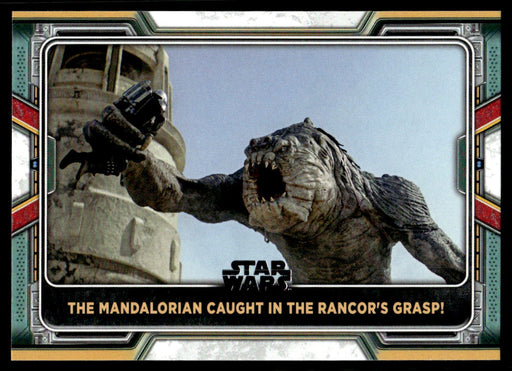 The Mandalorian Caught in the Rancor's Grasp! 2022 Topps Star Wars Book of Bobba Fett Base Front of Card