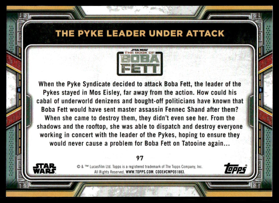 The Pyke Leader Under Attack 2022 Topps Star Wars Book of Bobba Fett Base Back of Card
