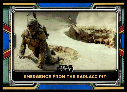 Emergence from the Sarlacc Pit 2022 Topps Star Wars Book of Bobba Fett Blue Front of Card