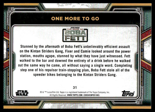 One more to go 2022 Topps Star Wars Book of Bobba Fett Blue Back of Card