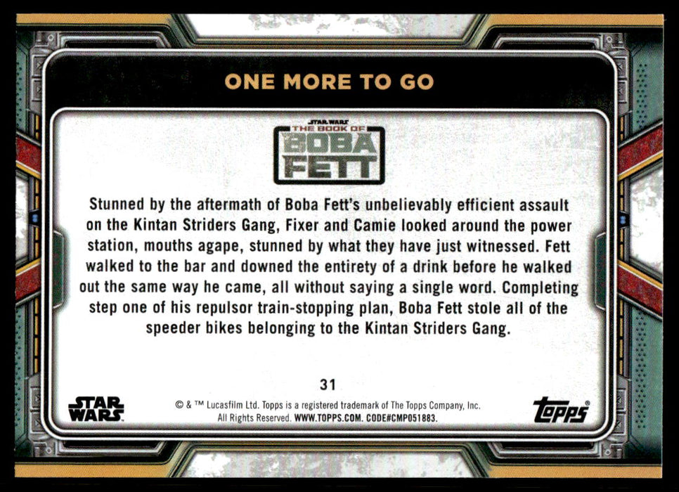 One more to go 2022 Topps Star Wars Book of Bobba Fett Blue Back of Card