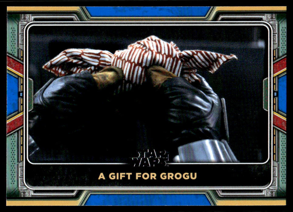 A Gift for Grogu 2022 Topps Star Wars Book of Bobba Fett Blue Front of Card