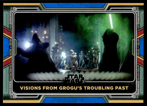 Visions from Grogu's Troubling Past 2022 Topps Star Wars Book of Bobba Fett Blue Front of Card