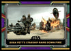 Boba Fett's Starship Rains Down Fire! 2022 Topps Star Wars Book of Bobba Fett Purple Front of Card