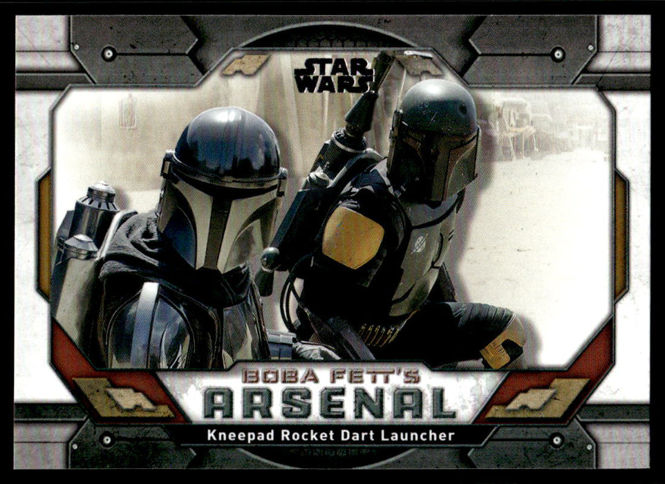 Kneepad Rocket Dart Launcher 2022 Topps Star Wars Book of Bobba Fett Bobba Fett's Aresenal Front of Card