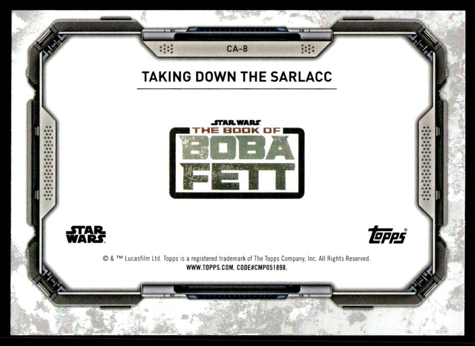 Taking Down the Sarlacc 2022 Topps Star Wars Book of Bobba Fett Concept Art Back of Card