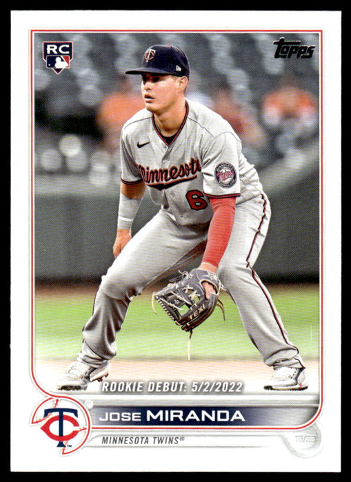 Jose Miranda 2022 Topps Update Base Front of Card