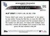 Wander Franco 2022 Topps Update Base Back of Card