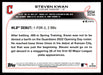 Steven Kwan 2022 Topps Update Base Back of Card