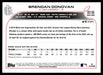 Brendan Donovan 2022 Topps Update Base Back of Card