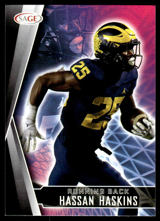 Hassan Haskins 2022 Sage Low Series Base Front of Card