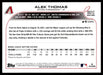 Alek Thomas 2022 Topps Update Base Back of Card