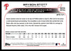 Bryson Stott 2022 Topps Update Base Back of Card