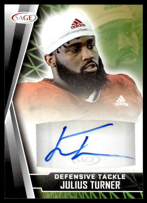 Julius Turner 2022 Sage Low Series Autographs Front of Card