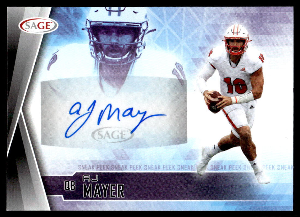 AJ Mayer 2022 Sage Low Series Sneak Peak Autographs Front of Card