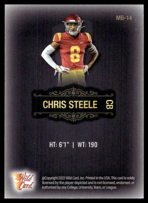 Chris Steele 2022 Wild Card Matte Base Back of Card