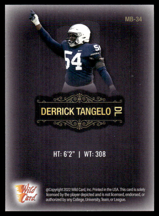 Derrick Tangelo 2022 Wild Card Matte Base Back of Card