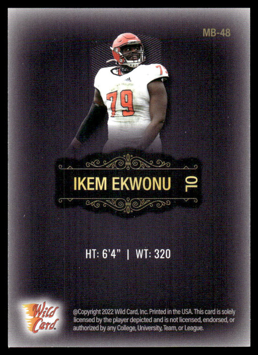 Ikem Ekwonu 2022 Wild Card Matte Base Back of Card