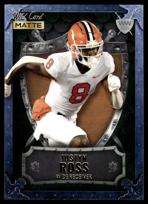 Justyn Ross 2022 Wild Card Matte Weekend Warrior Front of Card