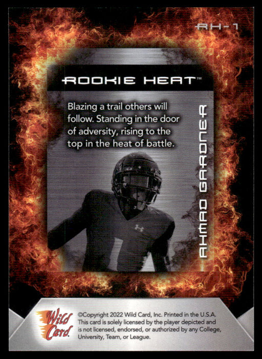 Ahmad Gardner 2022 Wild Card Matte Rookie Heat Back of Card