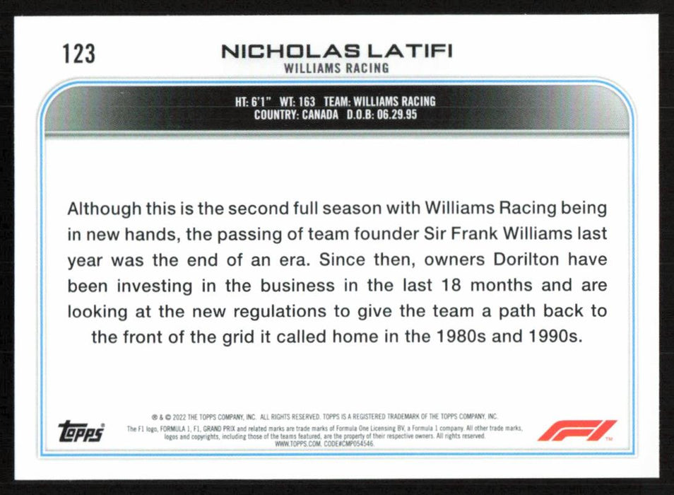 Back of Card