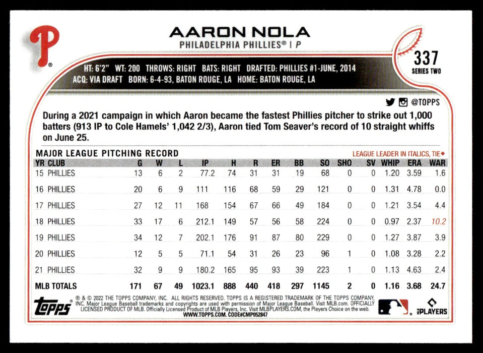 Back of Card