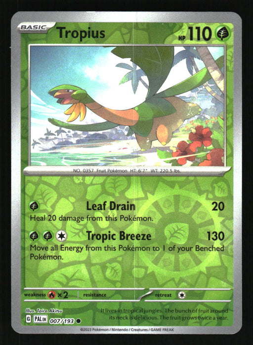 Tropius 2023 Pokemon Paldea Evolved Front of Card