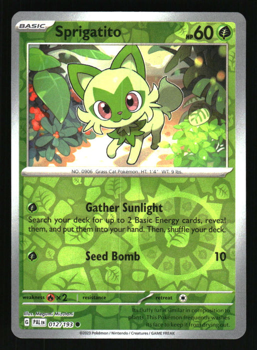 Sprigatito 2023 Pokemon Paldea Evolved Front of Card