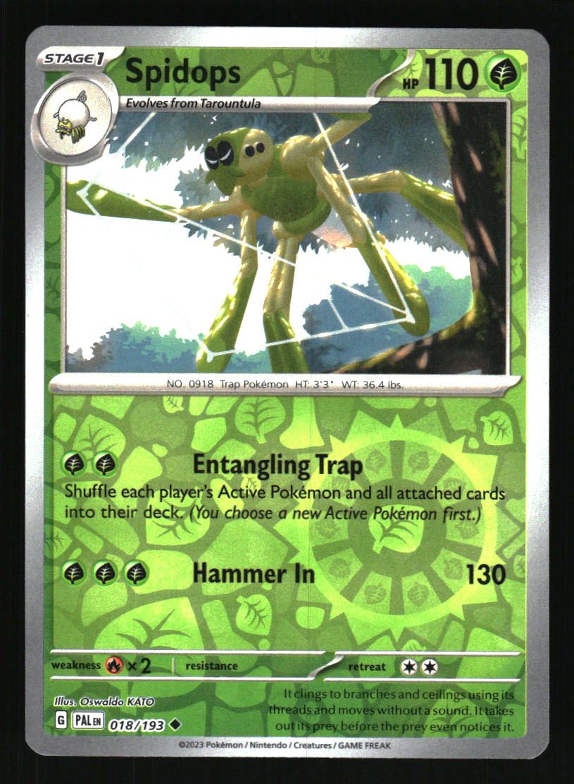 2023 Pokemon Paldea Evolved # 18 Spidops Reverse Holo Uncommon —  Collectible Craze America