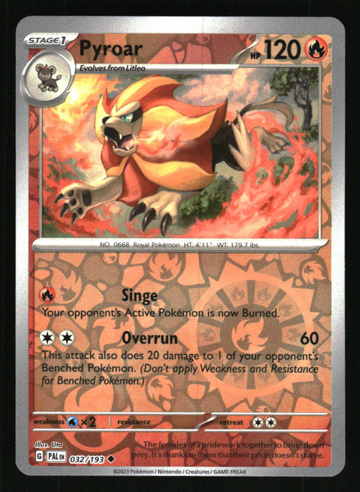 Pyroar 2023 Pokemon Paldea Evolved Front of Card