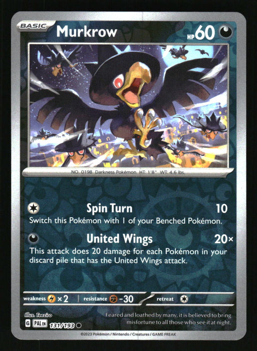 Murkrow 2023 Pokemon Paldea Evolved Front of Card