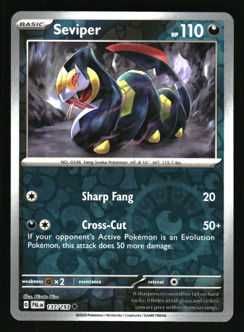 2023 Pokemon Paldea Evolved # 137 Seviper Reverse Holo Uncommon —  Collectible Craze America