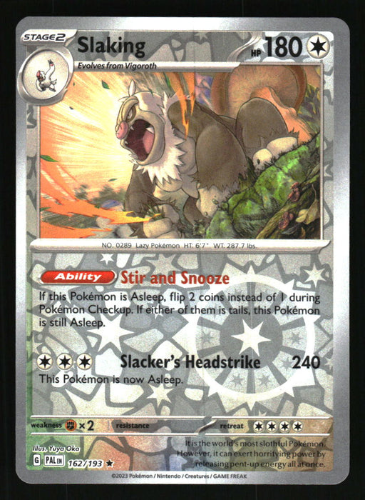 Slaking 2023 Pokemon Paldea Evolved Front of Card