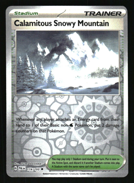 Calamitous Snowy Mountain 2023 Pokemon Paldea Evolved Front of Card